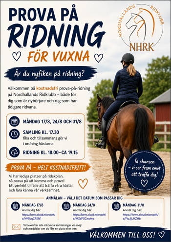 Prova på ridningar vuxna